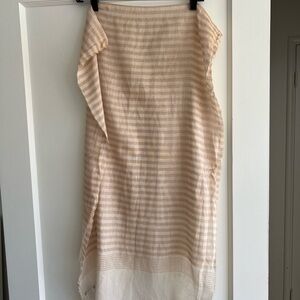 JCrew scarf with tassels at bottom. New with tags beige striped. Long.